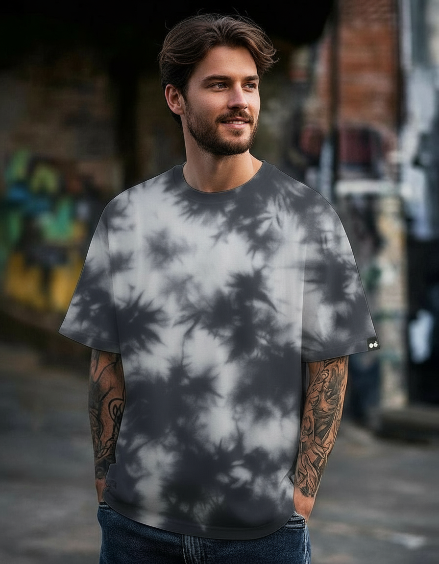 Black Unisex Tie Dye Oversized T-Shirt